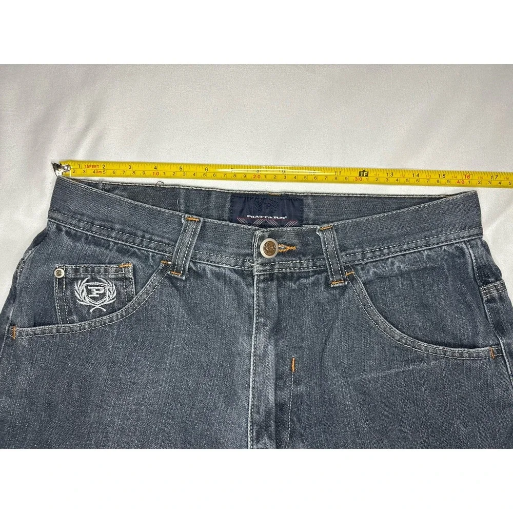 Vintage 90s Y2K Phat Farm Baggy Shorts Men's Size 32 Blue Denim Embroidered